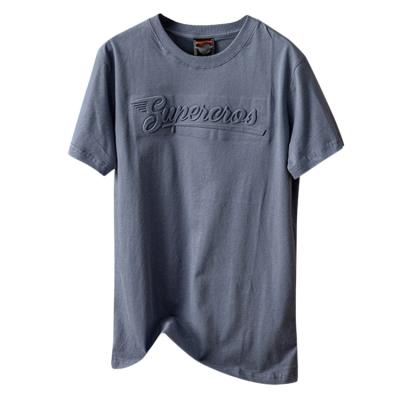 China High quality custom 3d anti-pilling embossed t-shirts for men's cotton casual sport shirt embossed men's t-shirts for sale