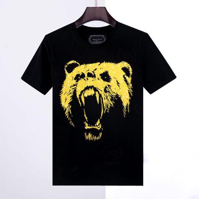 China Custom High Quality Rhinestone Transfer T-shirt Anti-Wrinkle T-shirt Men Oversized Screen Printing T Shirts For Men Street Wear for sale