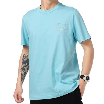 China OEM Summer Logo Embroidery T-shirt 100% Sports Fake Neck High Quality Custom Made Men's T-shirt Cotton Men's T-shirt for sale