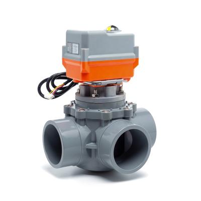 China General Motorized Three Way CPVC Pool Diverter Valve for sale