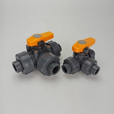 China YDKL General Brand 40mm Type PVC 3 Way Ball Valve for sale