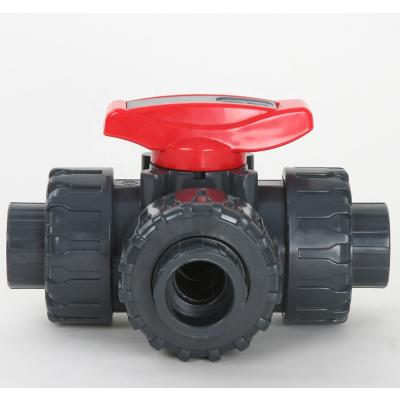 China General DN25-1 KLBVQ32 PVC Three 3 Way Manual Valve for sale