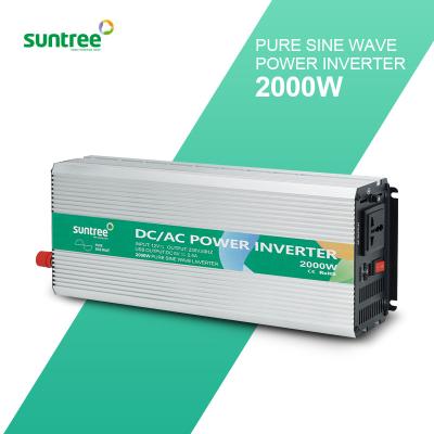 China Home Appliance High Efficiency 12V 24V DC To AC 220V 2000W 48V Inverter Pure Sine Wave Power Inverter for sale