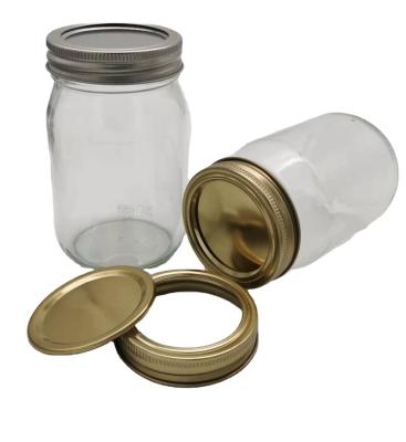 China Doesn't Spill Wide Mouth Stock Gold Silver Fast Delivery Band Tin Mason Canning Jar Lids 2 Piece Dish for sale