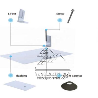 China From Factory Directly Sale SUS304 Rooftop Support Structure Solar Flashing Kit For Asphalt Rooftop Solar Panel for sale