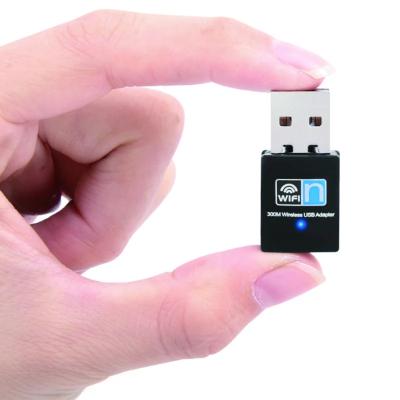 China Mini LAPTOP USB WiFi Wireless Wifi Adapter Receive 300Mbps USB Adapter For PC Laptop for sale