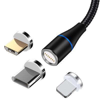 China 2.1A Current Fast Transmit 3A Fast Charging 3 In 1 Magnetic Cable Charger For Micro USB Type C IOS Data Cable For iPhone 12 Support Data Transfer for sale