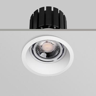 China Industrial adjustable led ceiling spot lights round 7w 10w 20w 30w aluminum dimmable recessed cob led downlight for sale