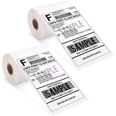 China Wholesale Dymo Self Printing Adhesive 4x6 Direct Thermal Paper Blank White Shipping Thermal Labels Roll for sale