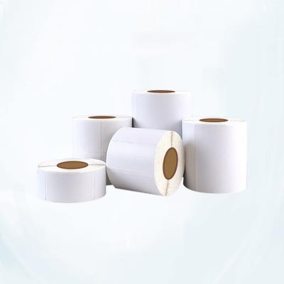 China Thermal transfer label 4 x 3 blank white matte self adhesive thermal transfer paper label stickers for sale