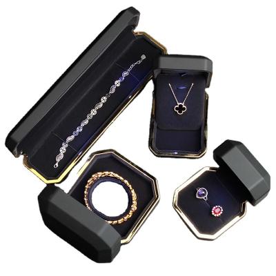 China Jewelry Storge Box New Design Led Light Jewelry Packaging Box Necklace With Blue Light Ring Bracelet Packaging Box Jewelry Led for sale