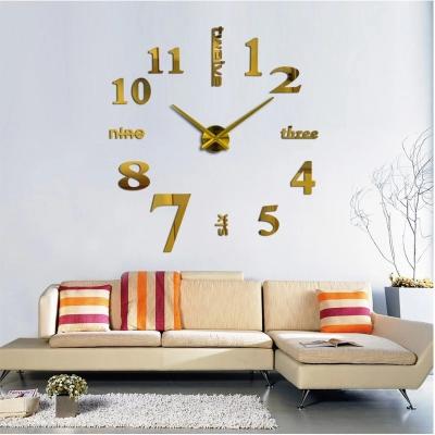 China Unique Luxury Creative Acrylic Home Decorative Modern Wall Clock 2021 Antique Style DIY 3D Digital Sticker Wall Clocks Relojes for sale