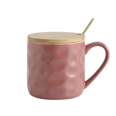 China Direct viable modern minimalist morandi mug promotional case Nordic style ceramic Nordic matte solid color with cover for sale