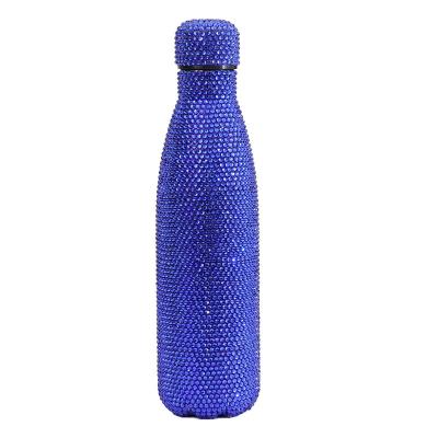 China RTS Stainless Steel Vacuum Twinkle Water Bottle Vivid Wall Insulated Perfume Bottle Crystal Water Bottle for sale