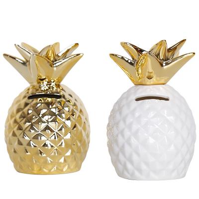 China Nordic Ceramic Art Decor Modern Simplicity Home Kitchen Appliances Gold Pineapple Home Decor for sale