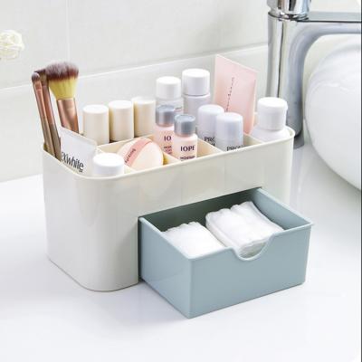 China Drawer Desk Stationery Makeup Organizer Multifunctional Viable Plastic Cosmetic Storage Box for sale