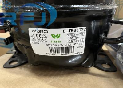 中国 Embraco Aspera Compressor EMTE6187Z Refrigerant R134a Hermetic Reciprocating 販売のため