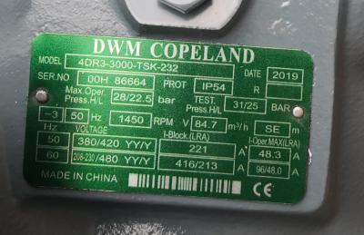 China Compressor R22 4dr3-3000-tsk-232 30HP van de Copelanddwn de Semi Hermetische Koeling Te koop