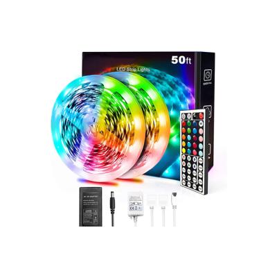 China Residential 5m/roll 5050 RGB Infrared Remote Control Color Changing 50ft Led Strip Lights for sale