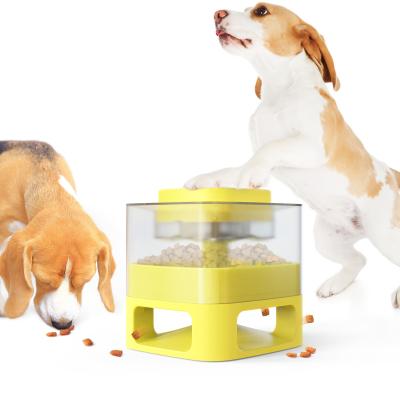 China Amazon Automatic Yellow Custom Hot Dog Supplies Non-Electric Food Catcher Dog Leakage Dog Toys Pet Supplies OEM for sale