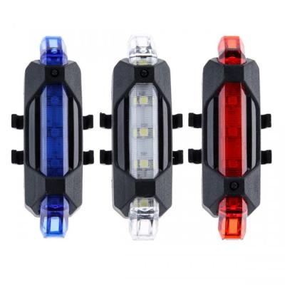 China Super Bright Dropshipping USB Bike Bicycle Tail Safety Alarm Warning Light Portable Rechargeable Rear Tail Light Lamp for sale