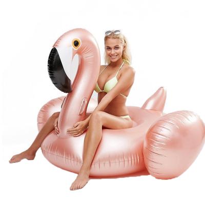 China Rose Gold Inflatable Flamingo Floating Pool Sinking Inflatable Pool Float Pool Toys Inflatable Flamingo Float Swim Circle Kid for sale