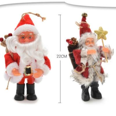 China 16cm Santa Claus Funny Christmas Decorations Holding Posture Pilou Santa Claus Doll Small Doll Set Up A Christmas Tree Gift Pendant for sale