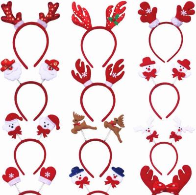 China Christmas 1pcs Christmas Light Up Headband Hairpin Clip Tuck Comb Cartoon Old Man Snowman Antlers Kids Funny LED Light Christmas Toys for sale