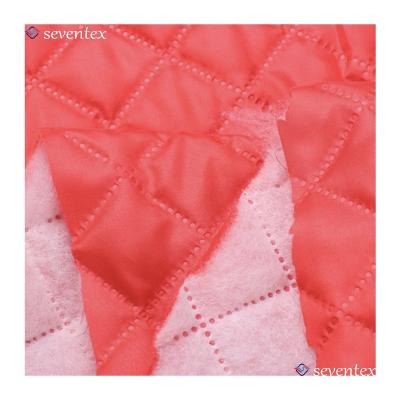 China Waterproof composite 190T polyester taffeta quilted 100G cotton fabric down jacket lining material to keep warm for sale