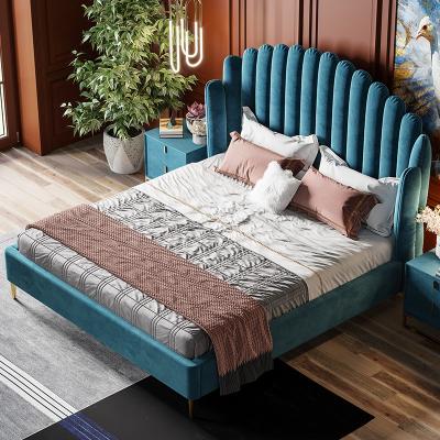 China Other Modern Luxury Custom Velvet Bed Queen Size Queen Size Beds Set For Home Hotel Bedroom Furniture Manufacturer Designers for sale