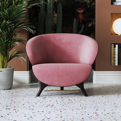 China Modern Designs Modular Luxury Velvet Living Chairs Leisure Sofa Chair Furniture Home Villa Pink Simple for sale