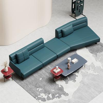 China Luxury Italian Leather Living Room Sofas Modular Sectional Sofa Couch Home Furniture Manufacturers China for sale