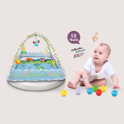 China Sleeping Educational Music Mat Gym Activity Portable Toy Animal Play Toy with Balls Baby Floor Crawling Mats HC552367 for sale