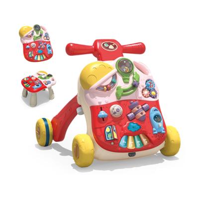 China Toddler Educational Plastic Toys Board Car Music Game HC546679 Multifunctional Walking Musical Walker for sale