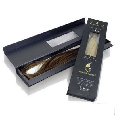 China Handmade Custom Logo Printed Fancy Magnetic Hair Extension Box for sale