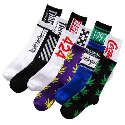 China Breathable Wholesale High Quality Custom Cotton Sports Recycling Running Design Printed Happy Socks Hip Hop Socks Men for sale