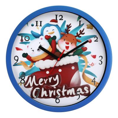 China 2021 New Europe Style 10 Inch Christmas Wall Clock for sale