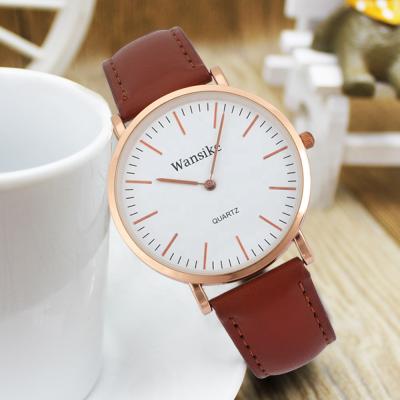 China Wansike New Style Waterproof Watch For Man Customized Classic Cheap Leather Mens Watches Clock for sale