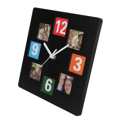 China 2021 KOREAN New Designed Photo Frame Square Wall Clock for sale