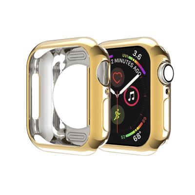 China 10 Color Plated Plastic TPU Bumper Protective Case For iWatch 44mm 40mm 42mm 38mm Soft Cover For Apple Watch Series 6 5 4 3 2 for sale