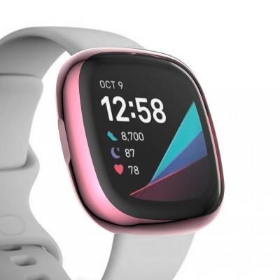 China Front Case Shell For Fitbit Versa 3 Sense Plastic Full Body Cover Anti Scratch Plated Cover Housing Skin for sale