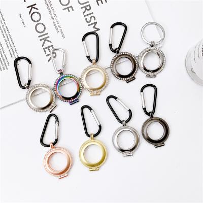 China Anti-fall Metal Diamond Ring Case For Apple Airtag Circle Key Chain Straps Lanyards Protective Shell Frame Bumper For Airtags Smart Tracker for sale