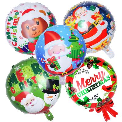 China AIMI Party Balloons Popular 18 Inch Round Shape Santa Claus Christmas Balloon Merry Christmas Decorations Foil Balloon for sale