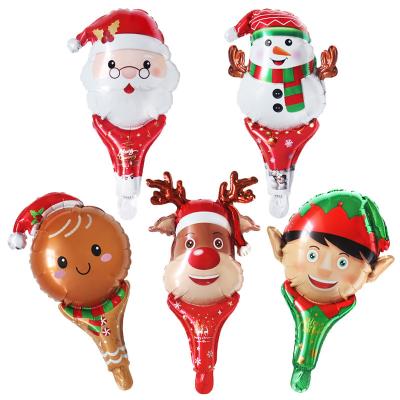 China AIMI Party Balloons Popular Hand Held Balloon Christmas Series Snowman Santa Claus Elks Christmas Party Decorations Foil Balloons for sale