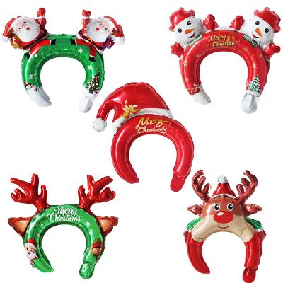 China AIMI Party Balloons Popular Santa Claus Hair Band Snowman Tree Merry Christmas Decoration Toy Foil Balloon for sale