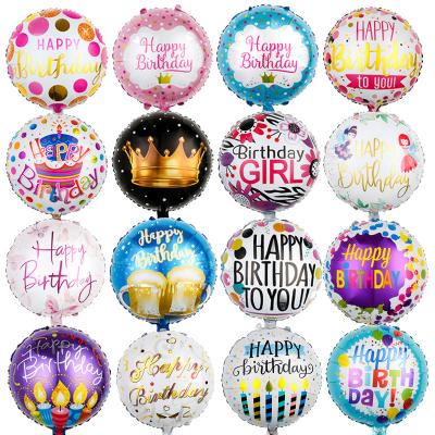 China AIMI Party Balloons popular 18 inch round shape happy birthday balloon for birthday party decoration kids play foil balloon for sale