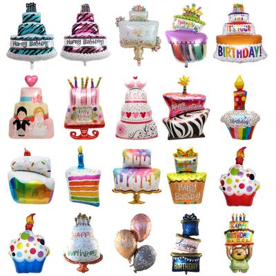 China Popular Shape Cake Topper AIMI Party Balloons Happy Birthday Cake Cartoon Colorful Balloons For Baby Birthday Decoration Gifts Foil Balloon for sale