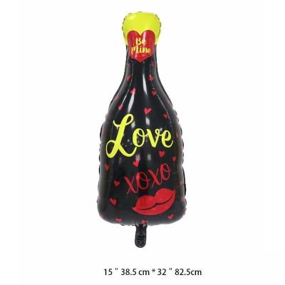 China Popular AIMI Party Balloons Bottle Shape Helium Air Balloon Love Valentine's Day Party Wall Decorations Wine Party Supplies for sale