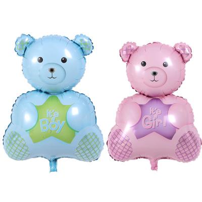 China Popular Kind Of AIMI Party Balloons Baby Boy 4d Bear Helium Kids Birthday Party Reveal Party Baby Shower Decorations Foil Balloon for sale