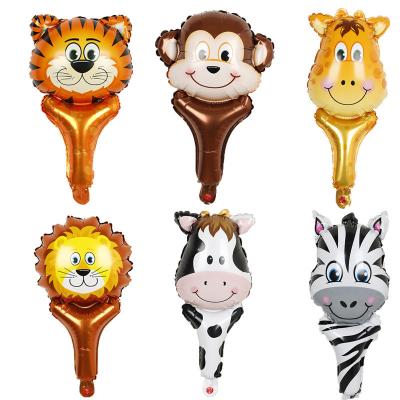 China AIMI Party Balloons Handheld Mini Popular Cartoon Animal Helium Foil Balloons Baby Birthday Party Favors Kids Toys Party Decoration for sale